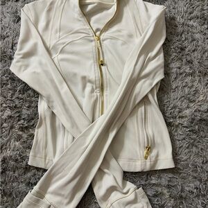 lululemon athletica Cream Jacket with Gold Accents